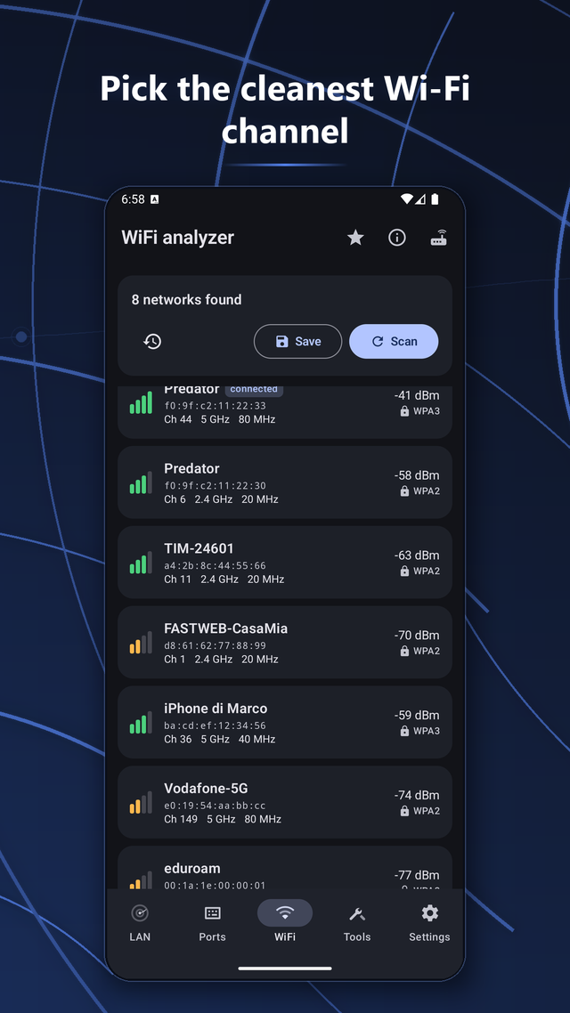 Strumenti — WHOIS, DNS, certificati TLS, subnet, Wake-on-LAN