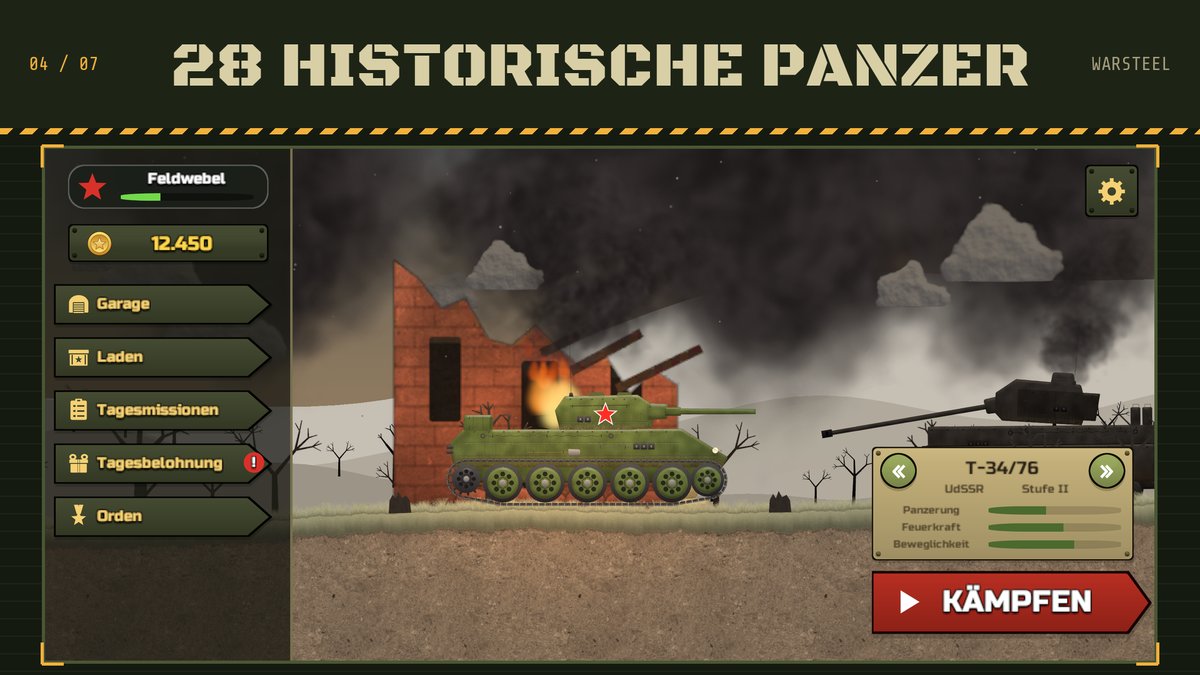 Das neue Hauptquartier mit deinem Panzer im Vordergrund