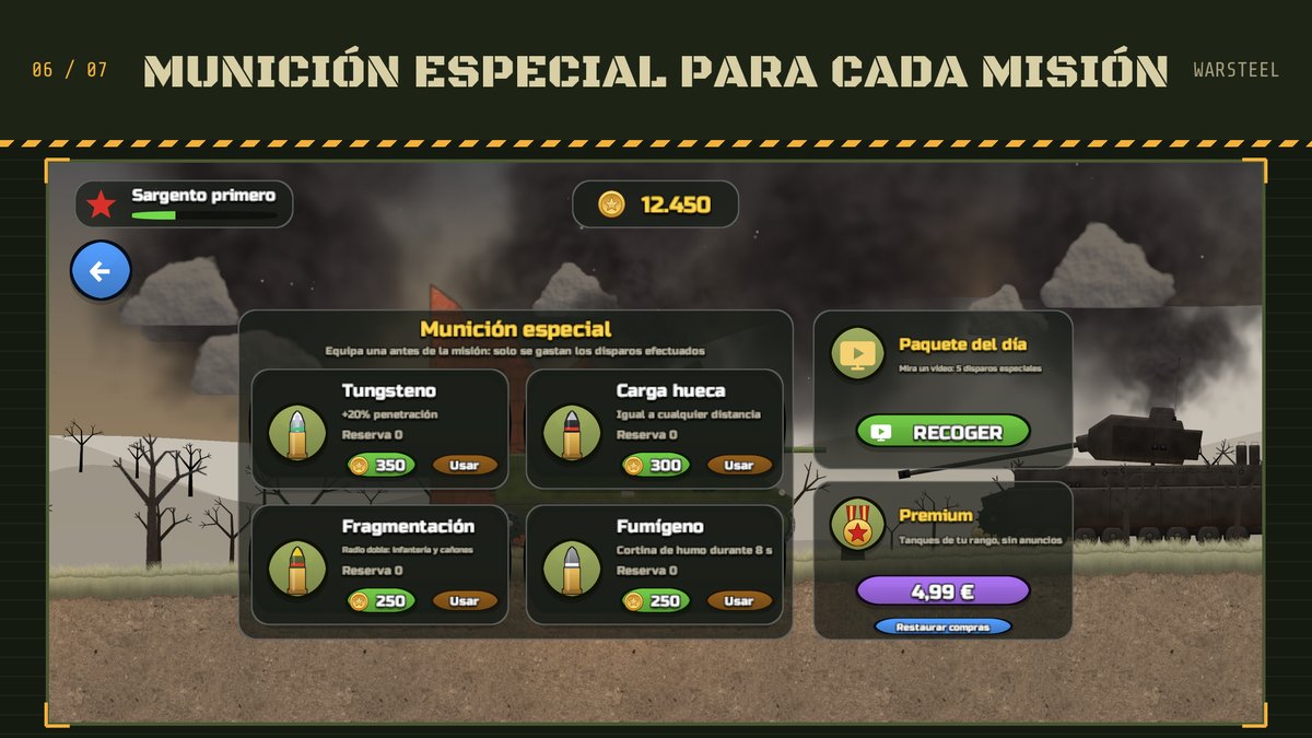 La tienda: munición especial para cada misión