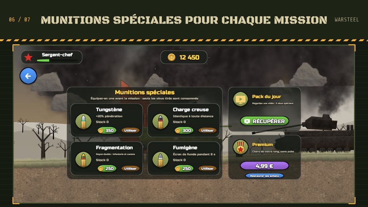 La boutique : munitions spéciales pour chaque mission