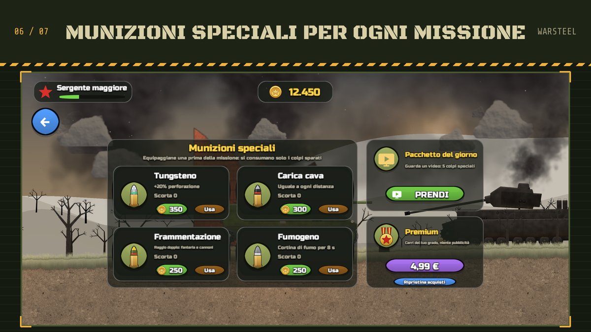 Il negozio: munizioni speciali per ogni missione